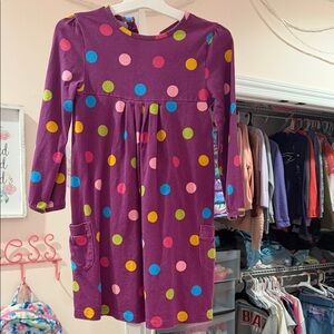 Polka Dot Kids Dress - Purple with Multicolor Dots
